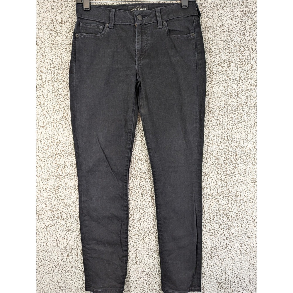 LUCKY BRAND LOLITA SKINNY BLACK WAX DENIM JEANS Women's Size 28x26.5 (Tag 2/26)